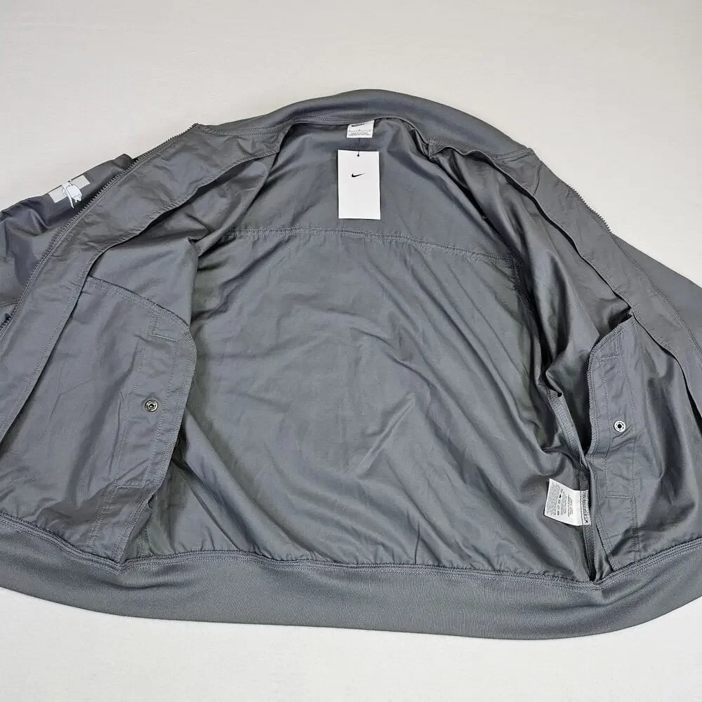 Nike Detroit Lions Bomber Jacket Mens M Full Zip Gray NFL Football Lightweight